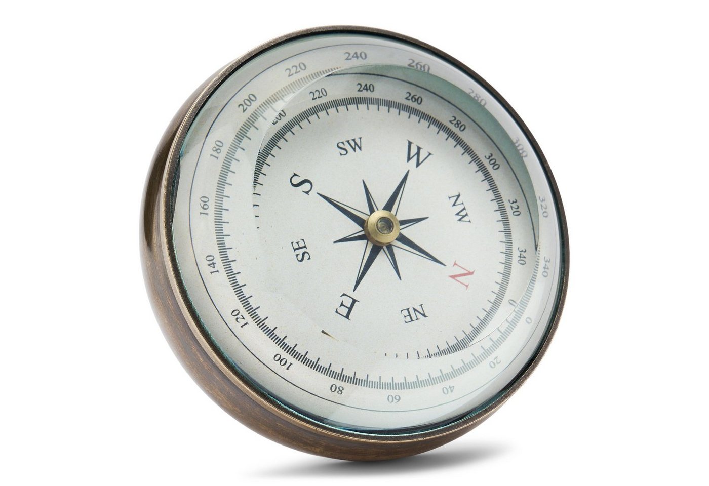 NKlaus Kompass Kompass aus Messing antik mit geschliffenem Glas 8cm Taschenkompass Pe von NKlaus