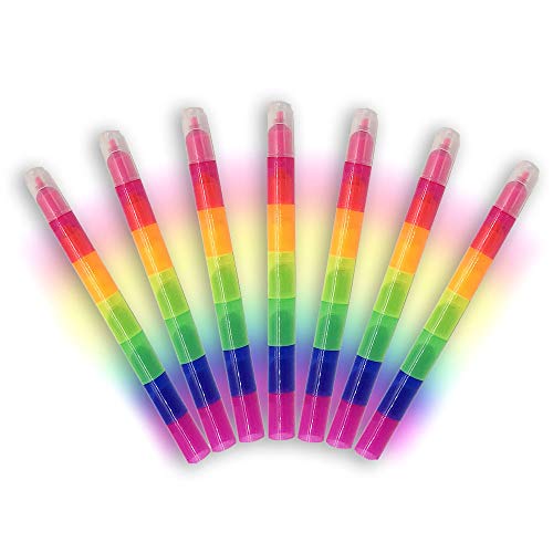 NLR [6 Farben ×7] Kinder stapelbar Regenbogen-Farbe Highlighter, fluoreszierende Marker, Große Partei Gunst von NLR FUN