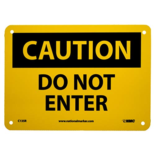 NMC C135R OSHA-Schild, Legende "Caution - Do Not Enter", 25,4 cm Länge x 17,8 cm Höhe, starrer Kunststoff, schwarz auf gelb NMC C135R OSHA-Schild, Legende "Caution - Do Not Enter", 25,4 cm Länge x 17,8 cm Höhe, starrer Kunststoff, schwarz auf gelb von NMC