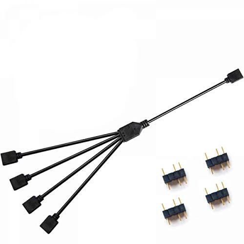 Computer-Motherboard-Verlängerungskabel, RGB-Schnittstellen-Verlängerungskabel, 5 V ARGB 3-PIN 1-4 Connector Hub von NMD&LR