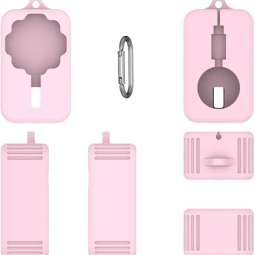 Silikon-Ladegerät-Schutzhülle 4, weiche Schutzhülle kratzfestes, elastisches Silikon intelligenter Ladeständer, Aufbewahrungsbox vor Abnutzung und Kratzern (Rosa) von NMJHEVX