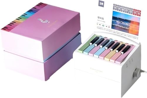 Spielbarer Klavier-Tischkalender, Klavierkalender, Mini-Klavierkalender mit 52 Notenpunkten, spielbarer Klaviertischkalender, Geschenke für Familie und Freunde ，3D Memo Pad (weiß) von NMJHEVX