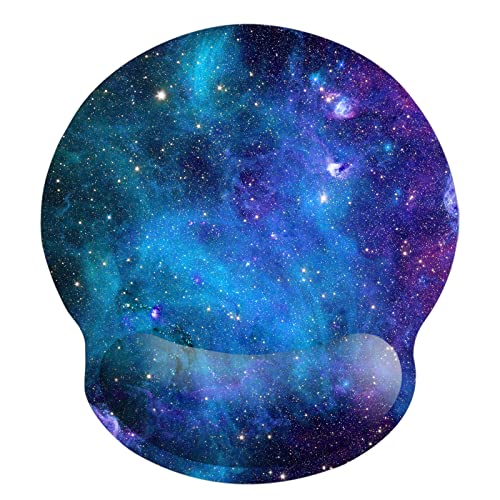 Mauspad mit Handgelenkstütze, Memory-Schaum, bequem, gepolstert, 22,9 x 25,4 cm, Desktop-Notebook-Mauspad (Galaxy-Schaumstoff) von NNAKAPAKA