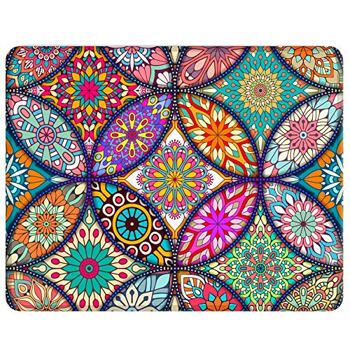 NNAKAPAKA Anti-Rutsch-Mauspad Gummi Quadratisches Mousepad Desktop-Notebook Computer-Mausmatte zum Arbeiten und Spielen 260X210mm mit genähter Kante (Mandala Square) von NNAKAPAKA