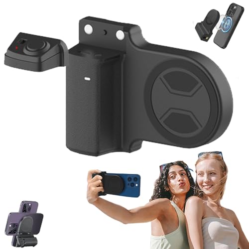 Elevopro Vlogger Pro, Magnetic Camera Handle Bluetooth Bracket, Phone Camera Grip, 2-in-1 Bluetooth Camera Handle, Snap Grip Works On All Smartphones (Magnetic Suction,A) von NNBWLMAEE