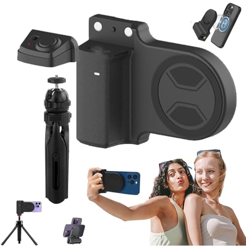 Elevopro Vlogger Pro, Magnetic Camera Handle Bluetooth Bracket, Phone Camera Grip, 2-in-1 Bluetooth Camera Handle, Snap Grip Works On All Smartphones (Magnetic Suction,B) von NNBWLMAEE