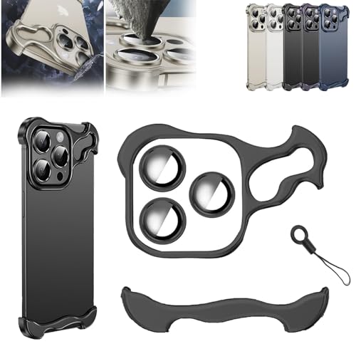 Alloy Armor for iPhone Case, Alloy Armor Premium Case, Alloyarmor Zinc Alloy Phone Case, Alloy Armor Zinc Alloy Case for 12 13 14 15 Pro Max (15 Pro Max,Black) von NNBWLMAEE