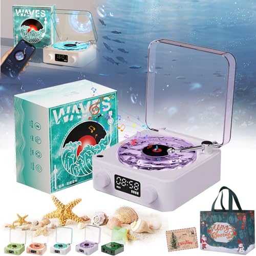NNBWLMAEE Lumena Lamp Record Player, Aquavinyl Waves Mini Speaker, The Waves Vintage Vinyl Record Player, 4 Modes, 5 Colors with Adjustable Ambient Lighting (Purple) von NNBWLMAEE