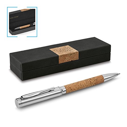 Kugelschreiber aus Kork und Metall in edlem Geschenketui von NO BRAND