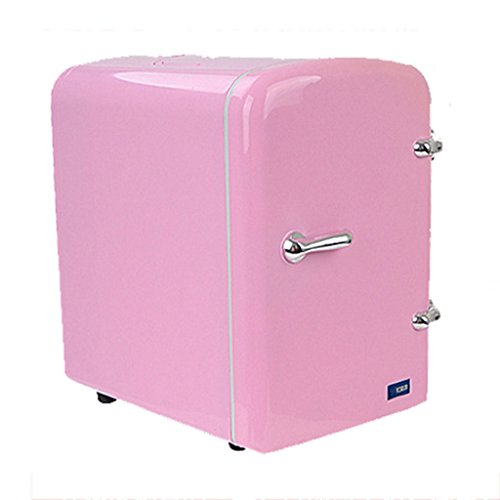 NOALED Kühlbox-Autokühlschrank, 4-Liter-Autokühlschrank, tragbarer Mini-Kühlschrank, AC- und DC-Hotspot-System, Thermostat, Medikamentenaufbewahrung, Kosmetikkühlschrank (Farbe: Rosa) (Pi von NOALED