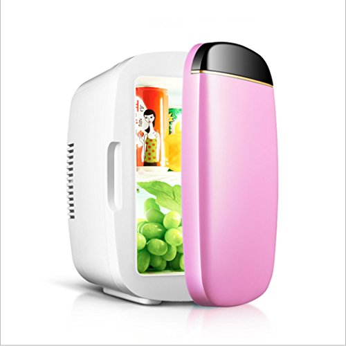 NOALED Kühlbox-Autokühlschrank, 6-Liter-Autokühlschrank, tragbarer Mini-Kühlschrank, AC- und DC-Hotspot-System, Thermostat, Medikamentenaufbewahrung, Kosmetikkühlschrank (Farbe: Rosa) (Pi von NOALED