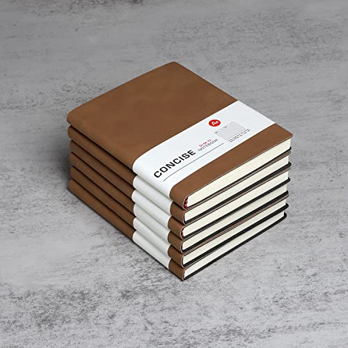 huaao Notizbuch A6 liniertes Leder 6er Pack Hardcover Notizbücher mit Hochwertigem Dickem 100 gsm, Journal Notizbücher Klassisches Notizblock für Schreiben, Büro, Schule, Geschäft 10,5 * 14 cm, Braun von NOASR