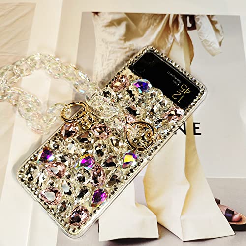 Bling Glitzer Diamant Kristall Armband Kette Hülle für Samsung Galaxy Z Flip 5 Z Flip 4 5G Zflip3 Zflip Zfold4 Zfold3 Hülle, für Z Flip 4 Bling Glitzer Diamant Kristall Armband Kette Hülle für Samsung Galaxy Z Flip 5 Z Flip 4 5G Zflip3 Zflip Zfold4 Zfold3 Hülle, für Z Flip 4 von NOBAA