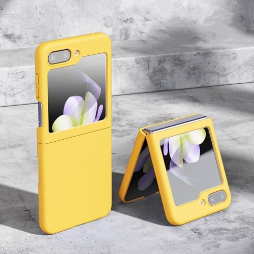 Bonbonfarbene Handyhülle für Samsung Z Flip 4 Z Flip 5 Hülle, ultradünn, matt, stoßfest, für Samsung Z Flip 5 Hülle, gelb, für Z Flip 5 von NOBAA