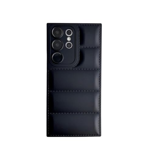 Down Jacket Bonbonfarbene Handyhülle für Samsung Galaxy S24 S23 S22 S21 S20 FE Plus Note 20 Ultra Silikon weiche TPU-Rückseite, schwarz, für S24Ultra von NOBAA