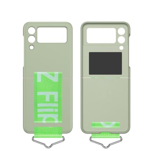 Farbarmbandhalterung für Samsung Galaxy Z Flip 4 5 3-Fach-Abdeckung, stoßfeste PC-Hüllen für Flip3, Flip4, Flip5, hellgrün, für Z Flip 4 von NOBAA