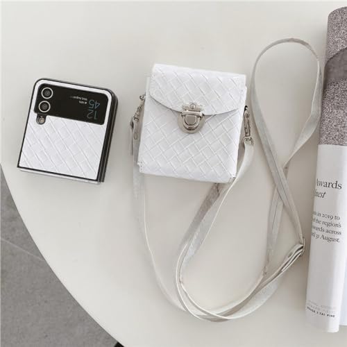 Für Samsung Galaxy Z Flip 5 4 Z Flip 3 Hülle, Umhängetasche, Schultergurt, Muster, Handyhülle, Mini-Tasche, Brieftaschen-Hülle, Weiß, für Z Flip 5 Für Samsung Galaxy Z Flip 5 4 Z Flip 3 Hülle, Umhängetasche, Schultergurt, Muster, Handyhülle, Mini-Tasche, Brieftaschen-Hülle, Weiß, für Z Flip 5 von NOBAA