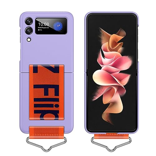 Handschlaufe-Hülle für Samsung Galaxy Z Flip 3 4 5 5G ZFlip3 ZFlip4 ZFlip5, Faltbarer Armbandring, luxuriöse Faltbare Schutzhülle, Z7, für Z Flip 4 von NOBAA