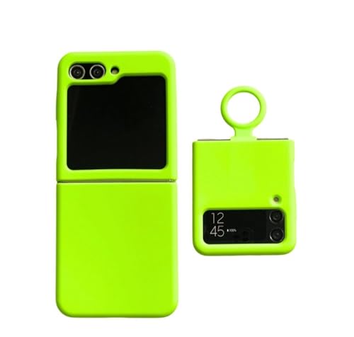 Hülle Neon Liquid Silicone Phone Cases Cover für Samsung Galaxy Z Flip 3 Zflip 4 5 Candy Color Matte Cases, Neongrün, für Z Flip 5 von NOBAA