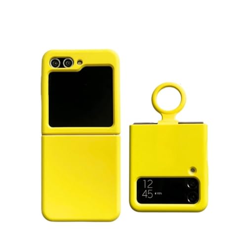 Hülle Neon Liquid Silicone Phone Cases Cover für Samsung Galaxy Z Flip 3 Zflip 4 5 Candy Color Matte Cases,Gelb,Für Z Flip 5 von NOBAA