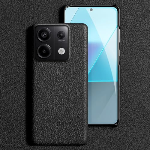 Leder-Handyhülle für Xiaomi Mi 13T Pro 13TPro Poco X6 Pro, luxuriöse Rückseite für Redmi Note 13 Pro Plus 5G, Schwarz, Für Xiaomi 13T Pro von NOBAA