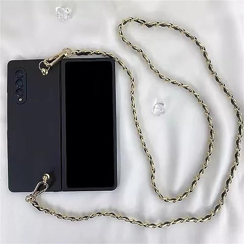 Luxus-Crossbody-Lanyard-Halsketten-Ledertasche für Samsung Galaxy Z Fold4 5G Z Fold 5 Fold 5 Fold3 Solid Cover,b,Für Z Fold 3 von NOBAA
