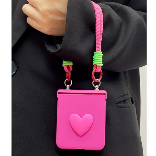 NOBAA 3D Love Heart Tragbare Handschlaufe Seil Einfarbige Hülle für Galaxy Case für Galaxy Z Flip 5 Z Flip5 Flip5 Zflip5 Cover,b,Für Z Flip 5 NOBAA 3D Love Heart Tragbare Handschlaufe Seil Einfarbige Hülle für Galaxy Case für Galaxy Z Flip 5 Z Flip5 Flip5 Zflip5 Cover,b,Für Z Flip 5 von NOBAA