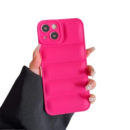 NOBAA Die Puffer Liquid Silikon stoßfeste Hülle für iPhone 15 14 13 12 11 Pro X XS XR Max 8 7 Plus SE Daunenjacke Bumper Cover, Rose, für iPhone 14Pro Max von NOBAA