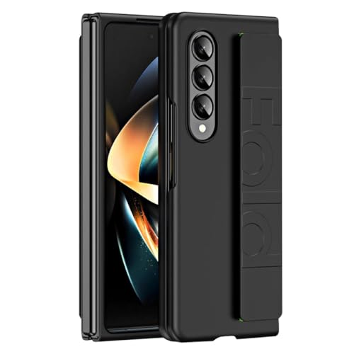 NOBAA Für Samsung Galaxy Z Fold 3 Z Fold 4 Z Fold 5 Hülle Stretch elastisches Armband Anti-Fingerabdruck-Armband PC-Hülle für ZFold 5 5G, Schwarz, für Z Fold 4 von NOBAA