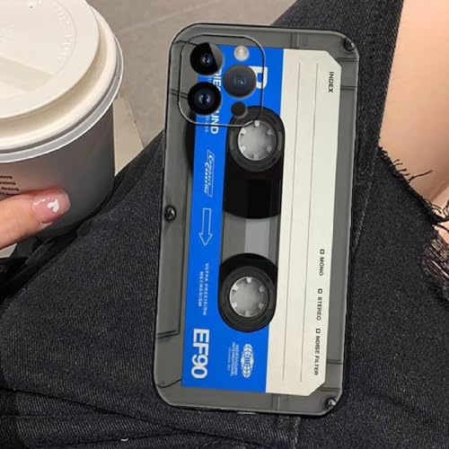 NOBAA Retro magnetische Radiokassetten-Telefonhülle für iPhone 15 14 Pro Max 11 12 13 Pro Max Mini XS X XR 6S 7 8 14 15 Plus SE Cover, C3, für iPhone 15 Pro Max von NOBAA