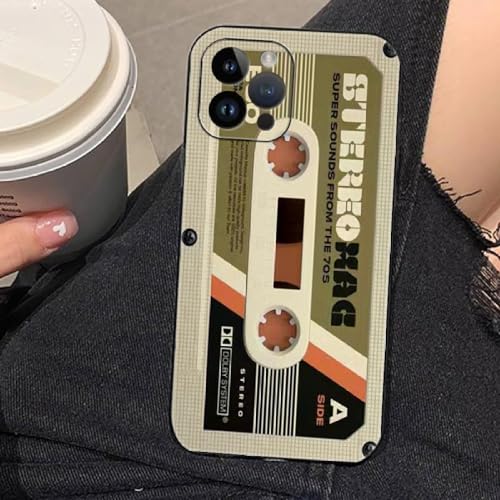 NOBAA Retro magnetische Radiokassetten-Telefonhülle für iPhone 15 14 Pro Max 11 12 13 Pro Max Mini XS X XR 6S 7 8 14 15 Plus SE Cover, C5, für iPhone 13 Mini von NOBAA
