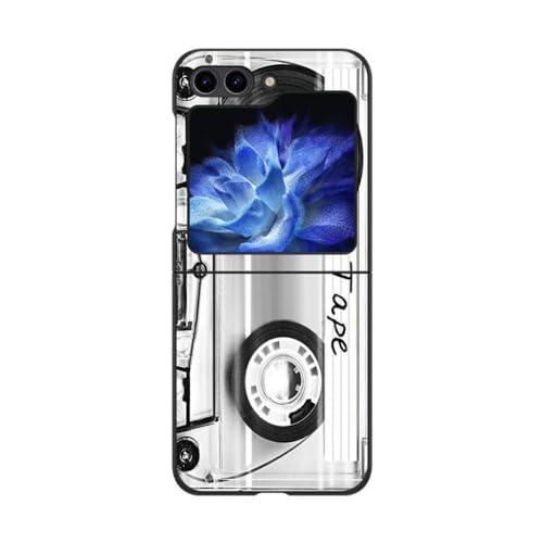 Retro-Kassetten-Handyhülle für Samsung Galaxy Z Flip 5 ZFlip4 Z Flip5 5G ZFlip4 Flip5 Flip4, Schwarze Schutzhülle, Z1, für Z Flip 4 von NOBAA