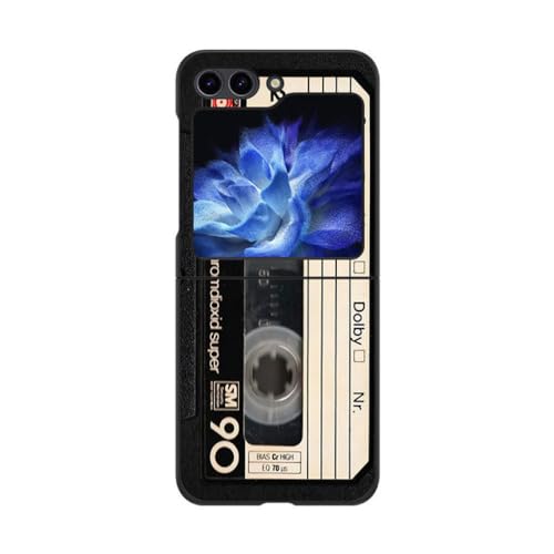 Retro-Kassetten-Handyhülle für Samsung Galaxy Z Flip 5 ZFlip4 Z Flip5 5G ZFlip4 Flip5 Flip4, Schwarze Schutzhülle, Z5, für Z Flip 5 von NOBAA