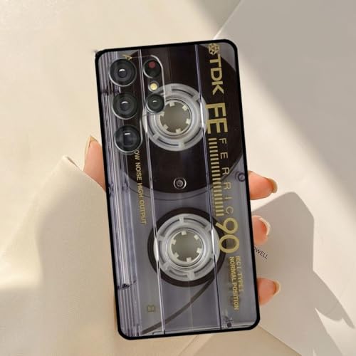 Retro-Kassetten-Telefonhülle für Samsung Galaxy S23 S22 Ultra S21 FE Note 20 S8 S9 S10 Note 10 Plus S20 FE Cover, C2, für Galaxy S23 von NOBAA