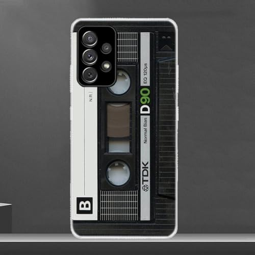 Retro Seite alte Band Kassette Handytasche für Samsung Galaxy A12 A13 A14 A22 A23 A24 A32 A33 A34 A52 A53 A54 A72 A73 A02S, C9, für A52s 5G von NOBAA