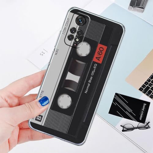 Vintage-Kassetten-Handyhülle für Xiaomi für Redmi Note 11 Pro 9 12 5G 10 A2 K40 9S 11E, weiche Silikon-Rückseite, C5, für Note 12 Pro 5G von NOBAA