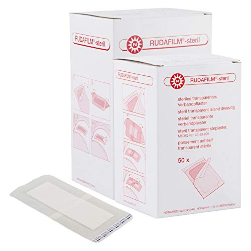 Nobamed RUDAFILM steril transparenter, wasserfester Wundschnellverband, GröÃŸen:7 cm x 5 cm von NOBAMED