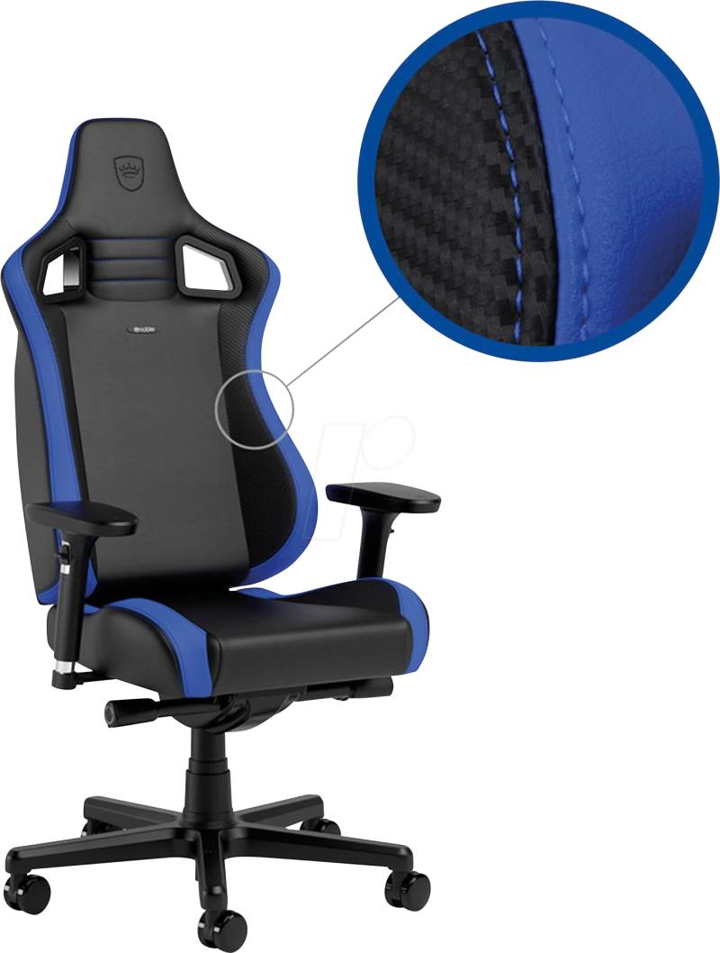 NBL-ECC-PU-BLU - noblechairs EPIC Compact Gaming Stuhl  - schwarz/carbon/blau von NOBLECHAIRS