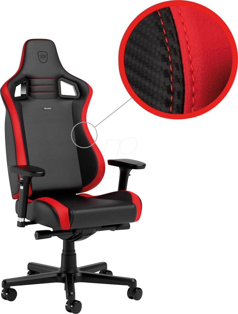 NBL-ECC-PU-RED - noblechairs EPIC Compact Gaming Stuhl  - schwarz/carbon/rot von NOBLECHAIRS