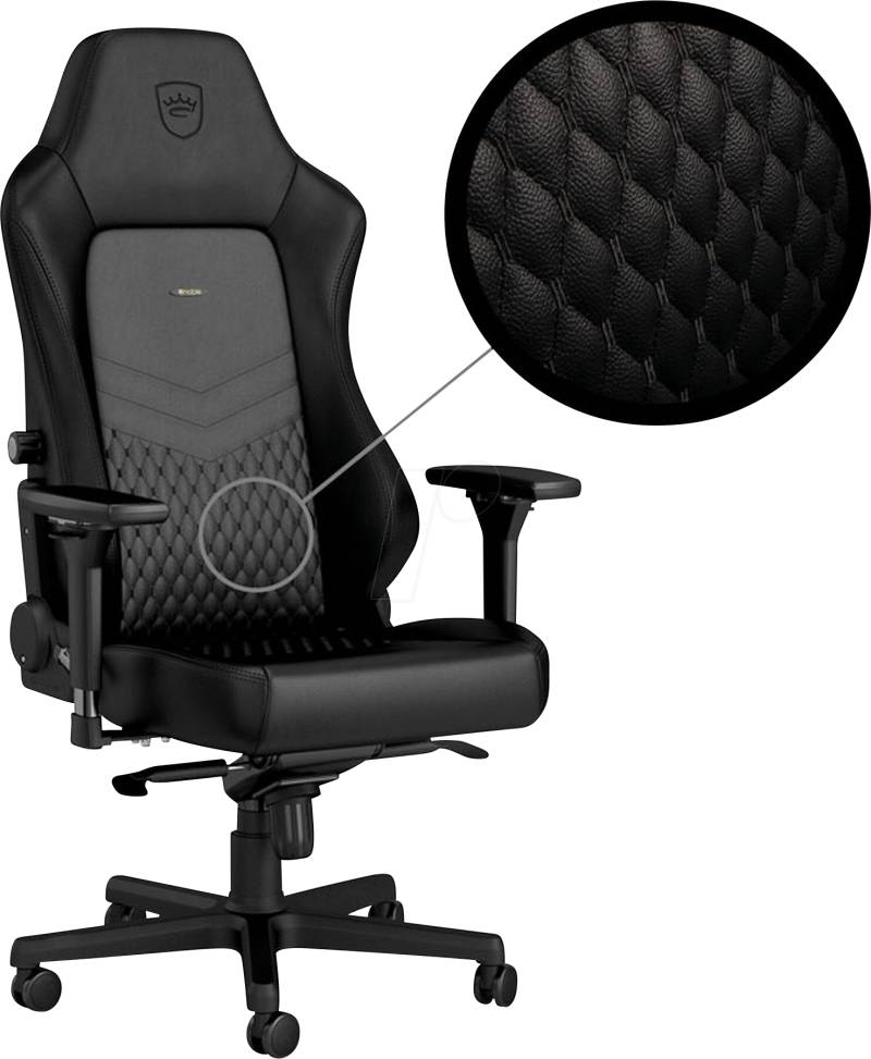 NBL-HRO-RL-BLA - noblechairs HERO Echtleder Gaming Stuhl - schwarz von NOBLECHAIRS