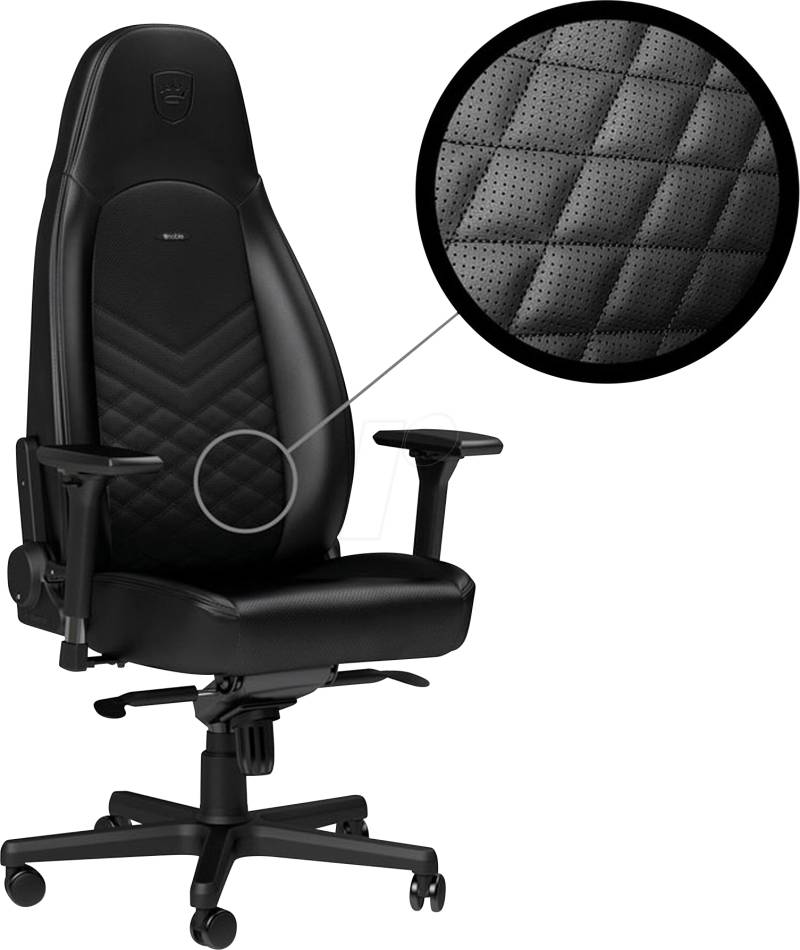 NBL-ICN-PU-BLA - noblechairs ICON Gaming Stuhl - schwarz von NOBLECHAIRS