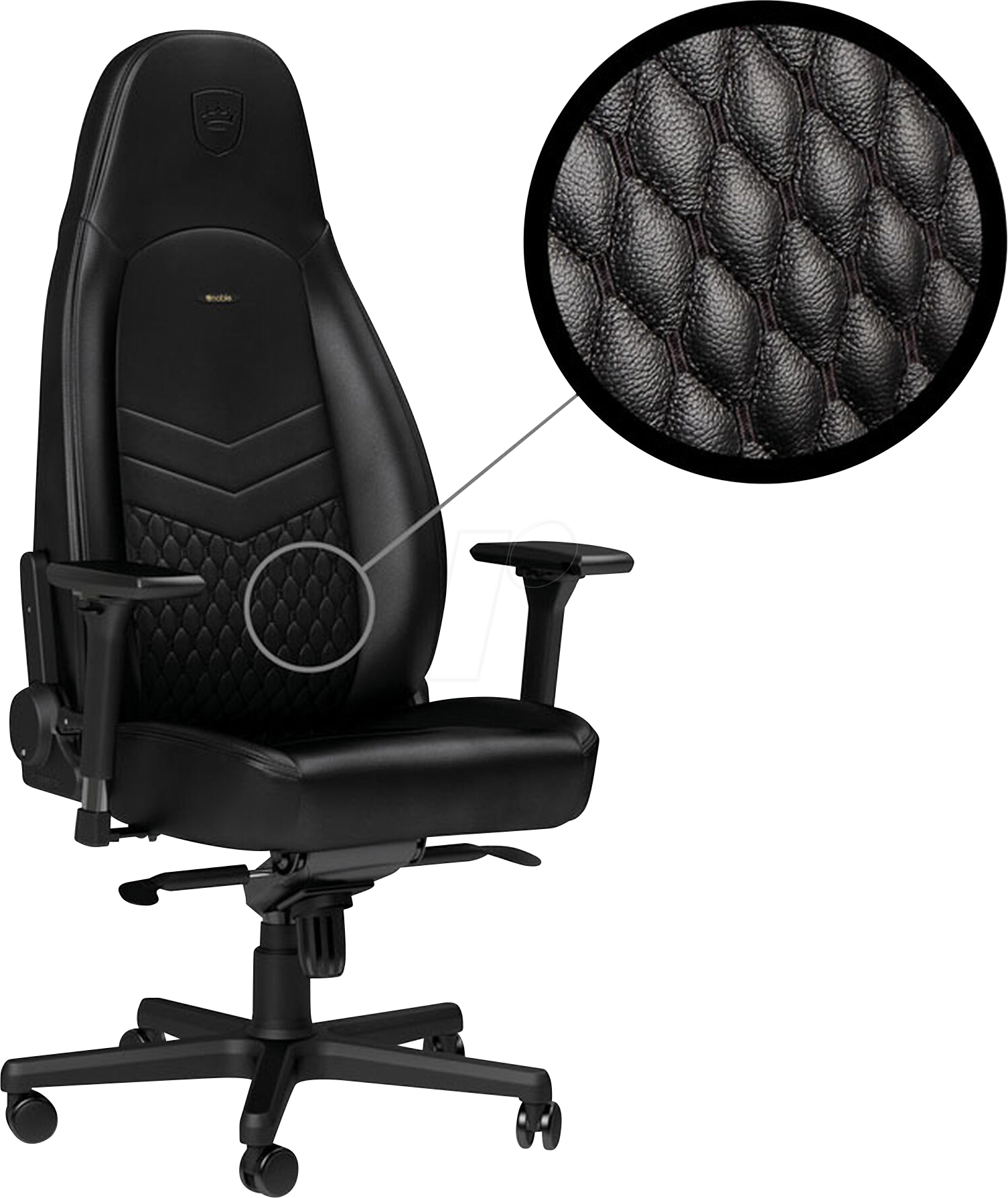 NBL-ICN-RL-BLA - noblechairs ICON Echtleder Gaming Stuhl - schwarz/schwarz NBL-ICN-RL-BLA - noblechairs ICON Echtleder Gaming Stuhl - schwarz/schwarz von NOBLECHAIRS
