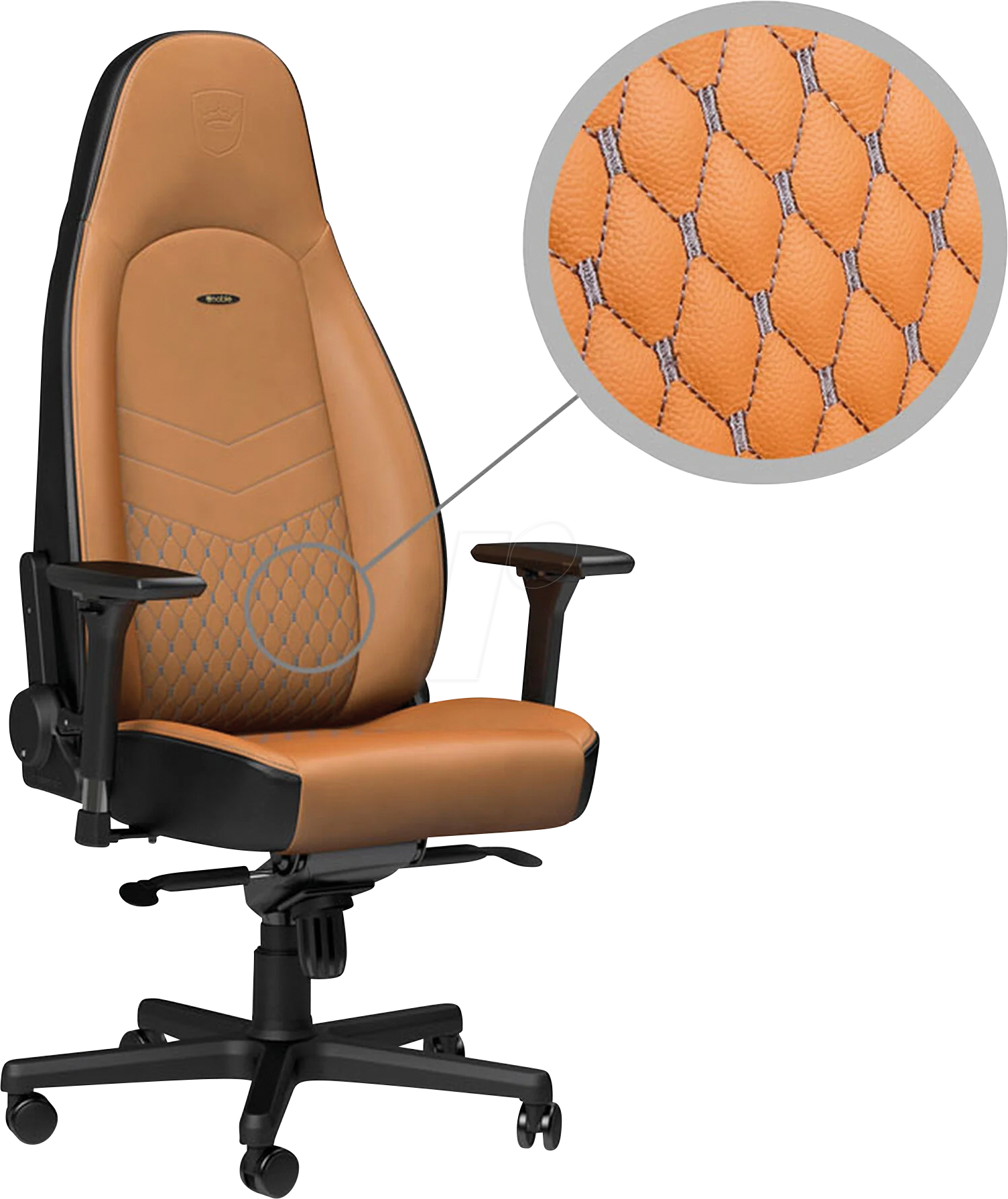 NBL-ICN-RL-CBK - noblechairs ICON Echtleder Gaming Stuhl - cognac/schwarz NBL-ICN-RL-CBK - noblechairs ICON Echtleder Gaming Stuhl - cognac/schwarz von NOBLECHAIRS