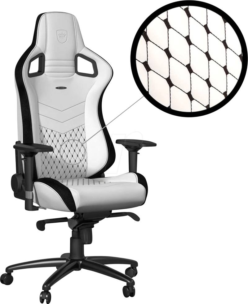 NBL-PU-WHT-001 - noblechairs EPIC Gaming Stuhl - weiß/schwarz von NOBLECHAIRS