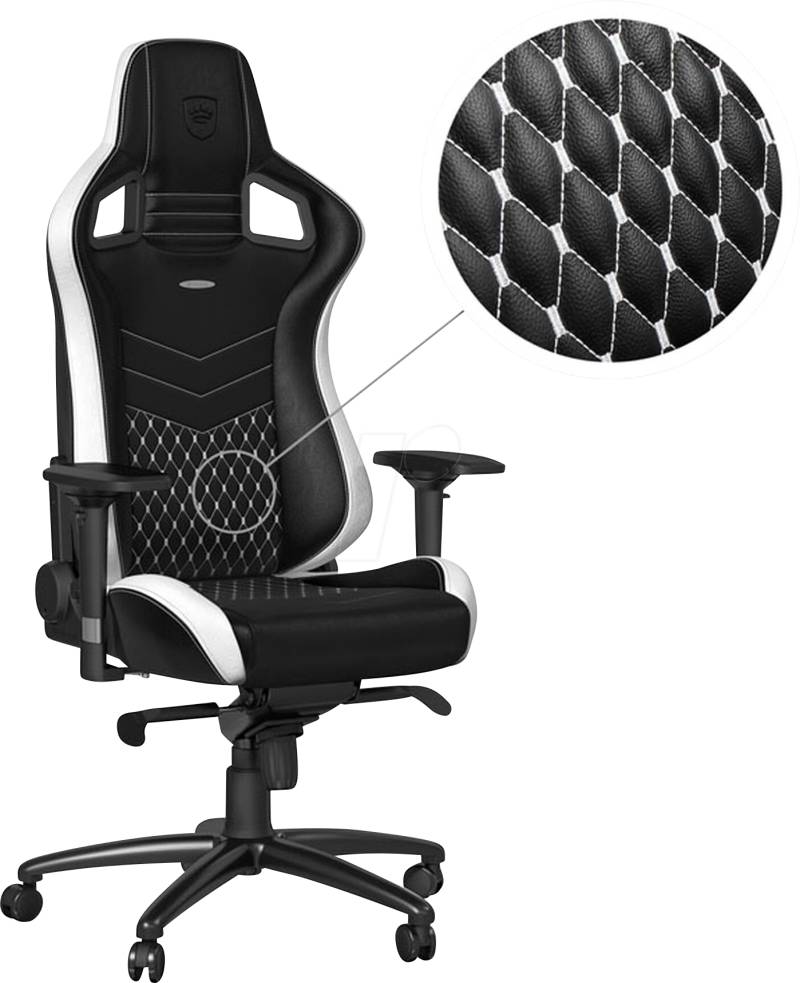 NBL-RL-EPC-001 - noblechairs EPIC Echtleder Gaming Stuhl - schwarz/weiß/rot von NOBLECHAIRS