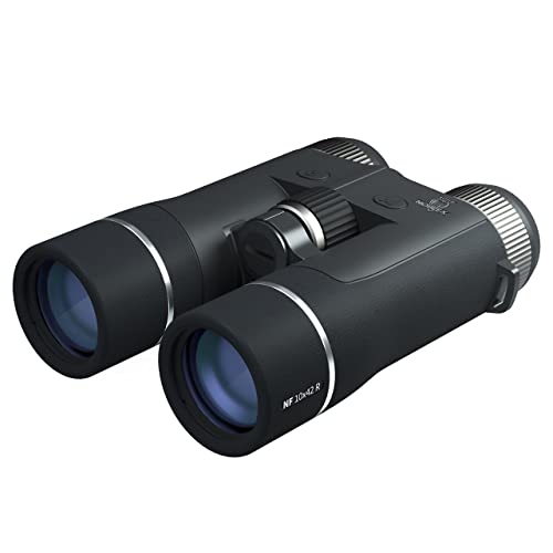 NOBLEX Fernglas NF 10x42 R Advanced | Premium Jagd Fernglas für Erwachsene mit präzisem Laser Entfernungsmesser bis zu 2.300 Meter und Winkelmesser | Mit hellem OLED-Display | schwarz von NOBLEX