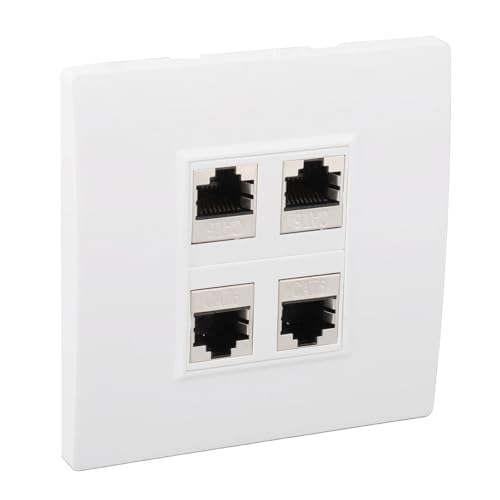 Cat6 -Ethernet -Wandplatte, Weiblich Bis Weiblich, 4 Port -Jack -Wandplatte, ABS -Material, Kabel aus Versteck, Ethernet -Wandplatte mit 4 Anschlussbuchse von NOENNULL