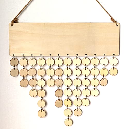 Holzgeburtstag und Wichtige Daten Kalender - DIY Wall Hanging Memory Board mit Erinnerungsstiften, Home Office Decor, Personalized Gift für Familie, Jubiläum, Urlaubsplaner von NOENNULL