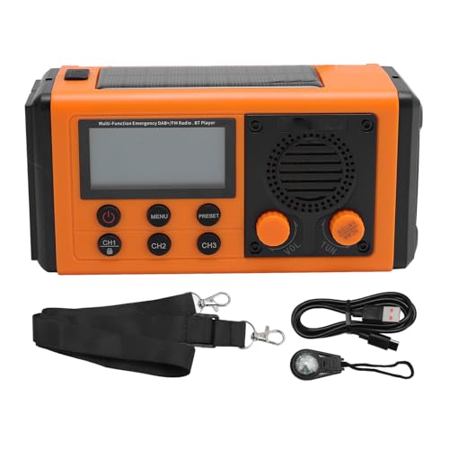 Multifunktional Radio Solar Hand Crank Radio Tragbarer Radio -Batterie -Batterie -Radio -BT -Lautsprecher Großer Kapazität Radio Source Ladargable Radio für Camping Outdoor von NOENNULL