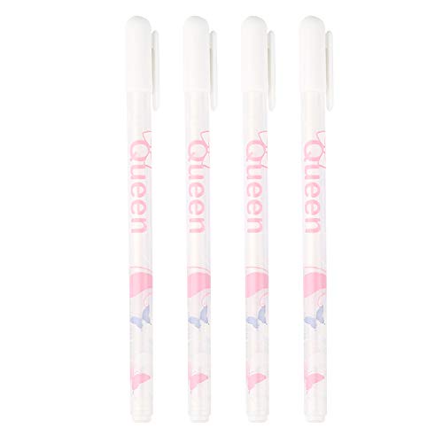 NOENNULL 0,8 Mm Weißer Tintengel Stift, 4PCS Highlighter Stift Grußkartenmarker -Stifte Schreiben Vorräte, Licht und Praktisch für Zuhause, Schule, Büro von NOENNULL